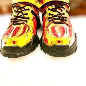 Holographic platform sneaker boots